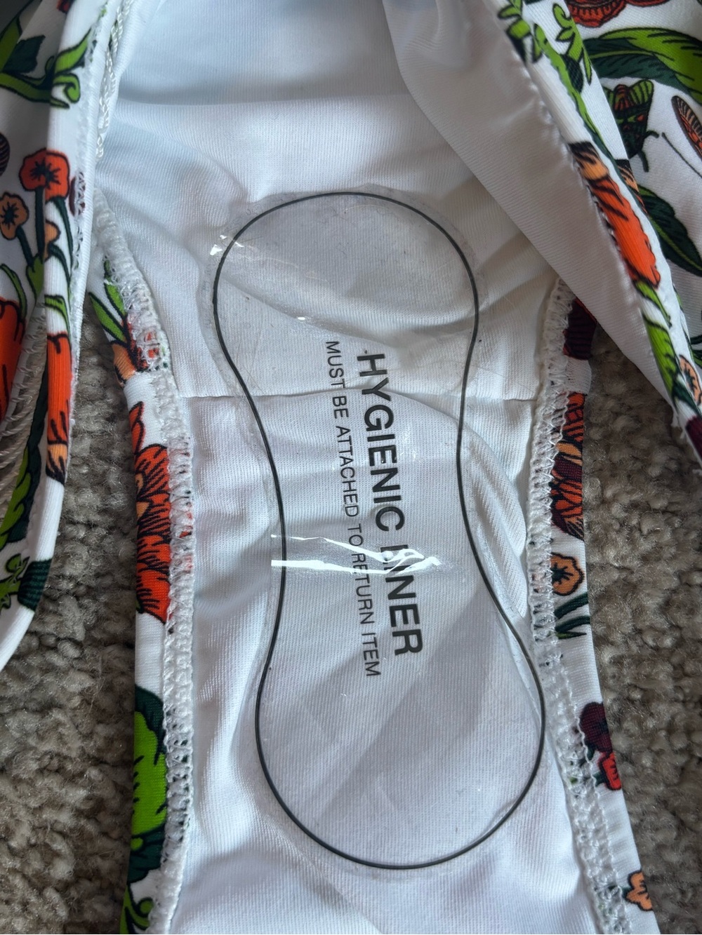Cupshe NWT Floral Bikini Bottom Size Large White Orange Green Swim - Picture 4 of 6